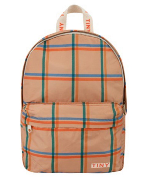 TINYCOTTONS AW23 / CHECK BACKPACK / almond