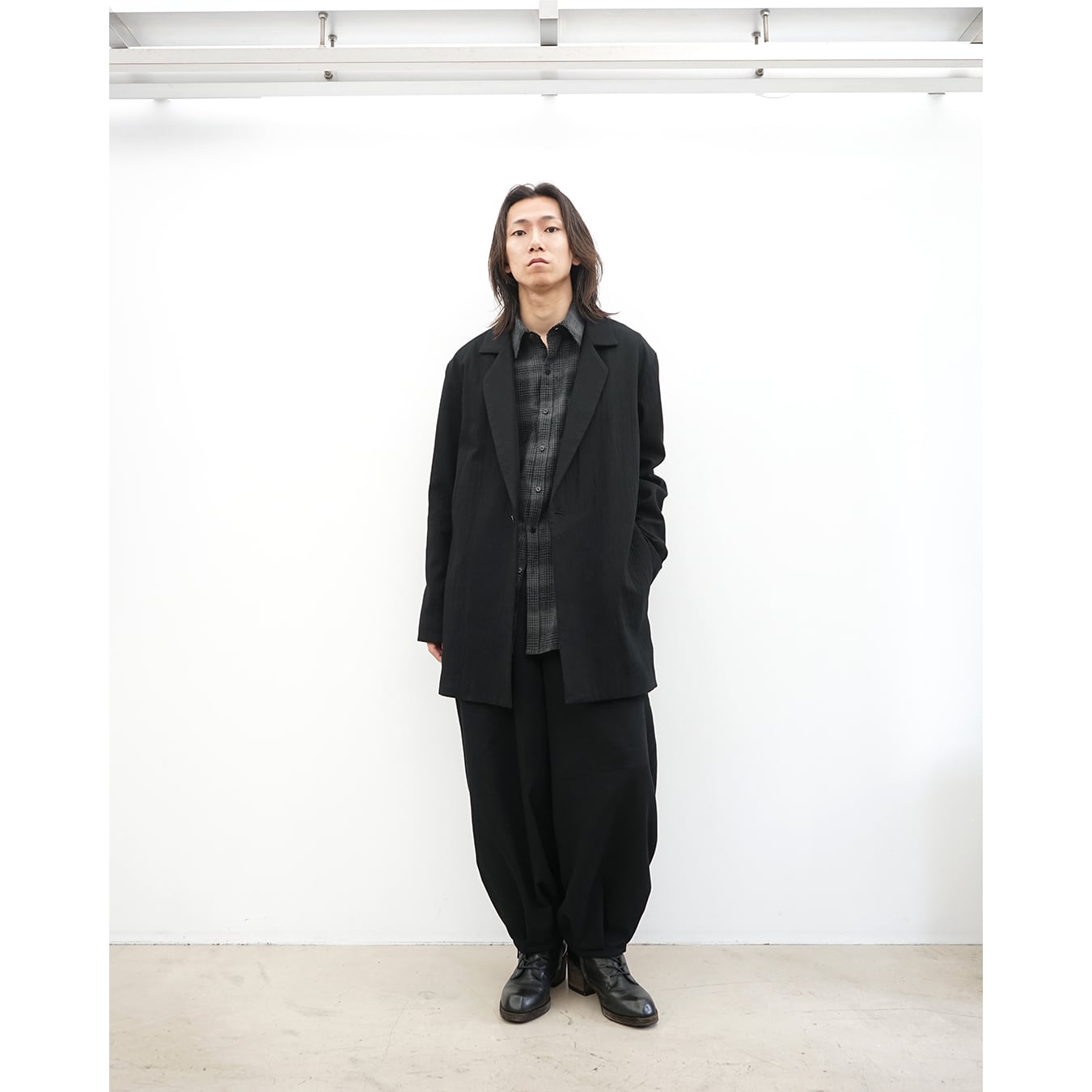 kujaku] (クジャク) P-353 hem tuck wide easy pants | Clique Tokyo