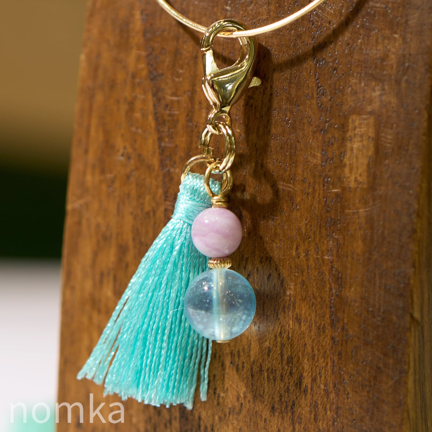 3月誕生石:清廉な水の守護チャーム〜アクアマリン&ロシアンフローライト〜 naw25-0136