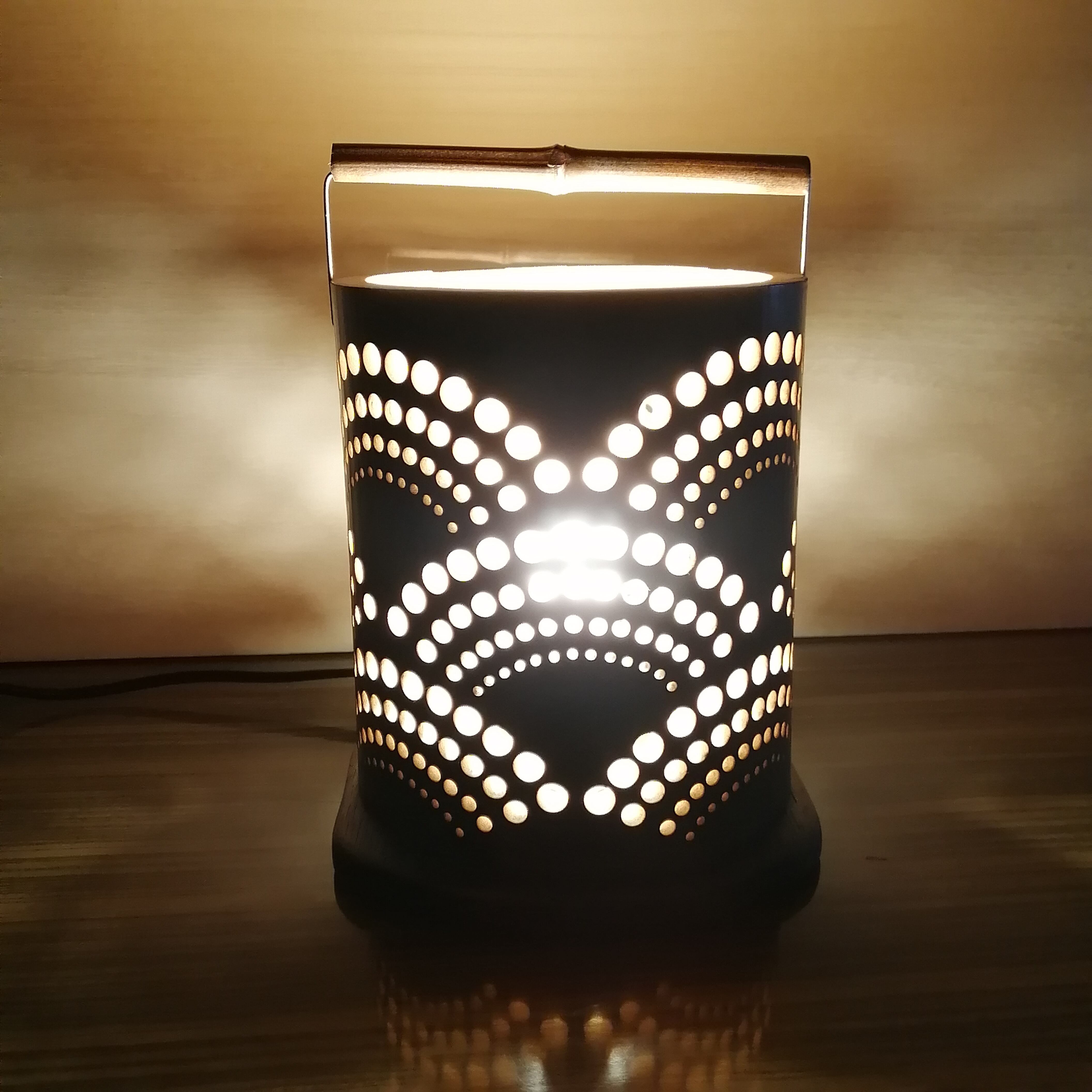 竹行灯（手工芸品） 癒し灯火 竹行灯 No23260 竹灯り・竹あかり・竹