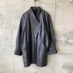 Switched leather coat