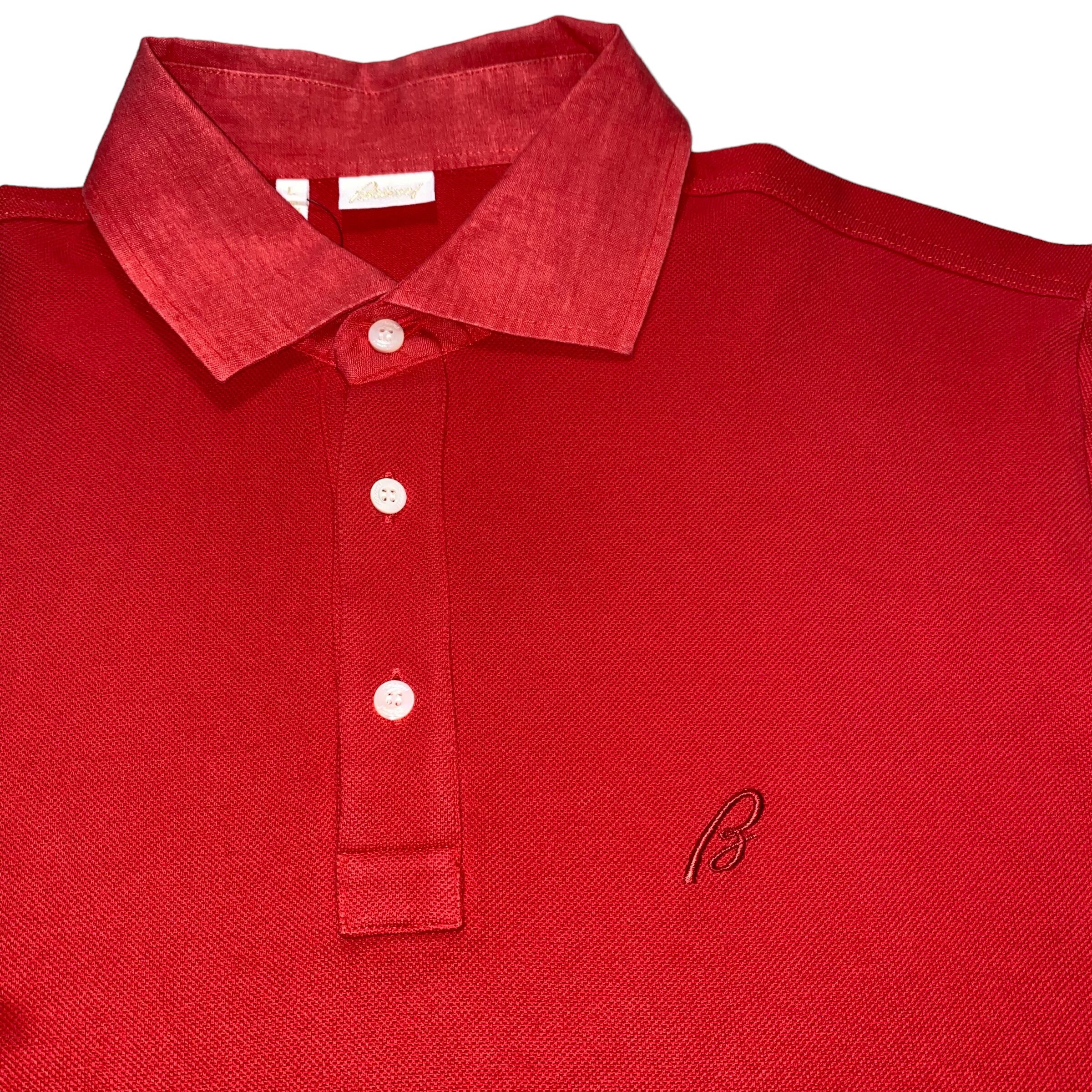 トップス Brioni BRIONI linen switching polo shirt | NOIR ONLINE