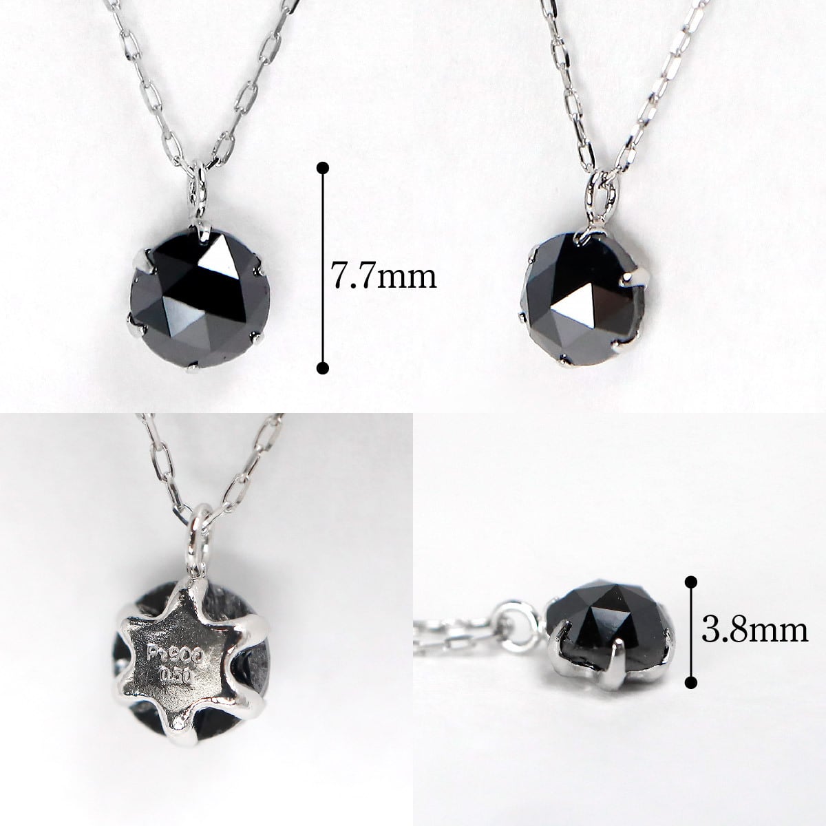 Pt900 ローズカット ブラックダイヤ 0.5ct ネックレス | GraVie