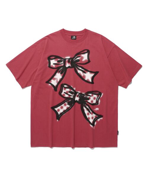 Nice Ghost Club★韓国★男女兼用★BIG RIBBON BIG BIG TEE 2色 在庫少なめ☆IVE レイ 着用!!【NICEGHOSTCLUB】BIG RIBBON BIG