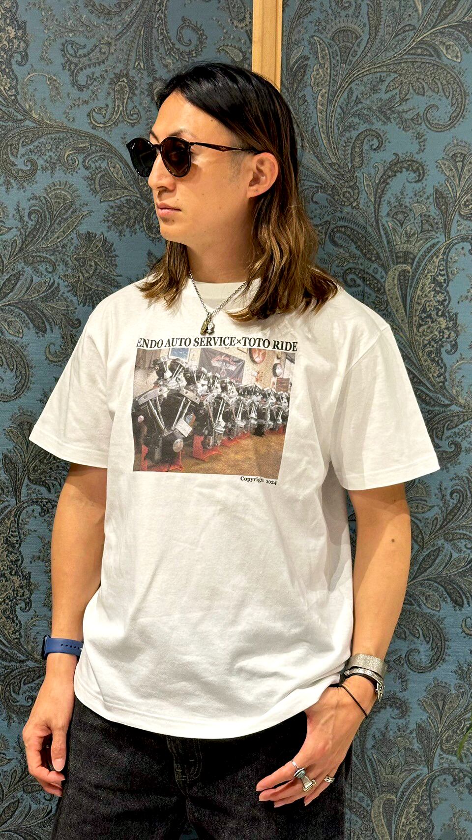 TOTO RIDEコラボ / 遠藤自動車 50 years Tシャツ（白） | TOTO RIDE