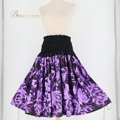 フラダンス 衣装 パウスカート ブラック系 パープル系 ツーカラー シングル シンプル きれい 上品 大人っぽい 華やか 鮮やか かわいい 黒 紫 ダンス衣装 ハワイアンダンス レディース ハワイアン アロハ ハワイアンプリント フラ ダンス レッスン 練習