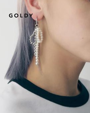 GOLDY/ゴールディ/パール × ボール チェーン ピアス/アクセサリー/1240401【追跡可能メール便180円】