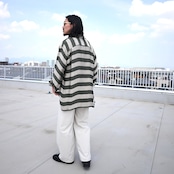 INTÉRIM / HYPER BIG VISCOSE STRIPE 60s OPEN COLLAR SHIRT