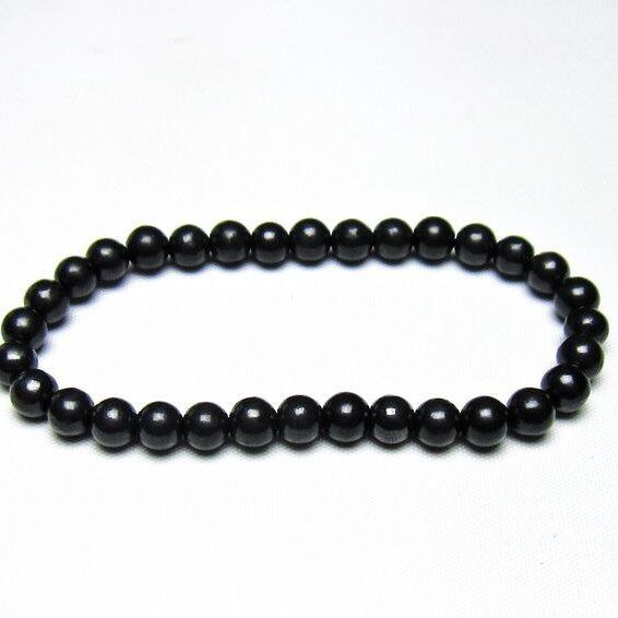 シュンガイト ブレスレット 6mm 一点物 メール便可 111-49622