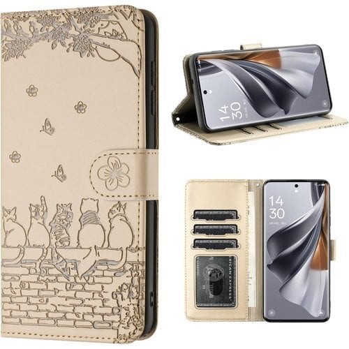 OPPO Reno10 Pro 5G ケース 手帳型 おしゃれ スマホケース OPPO Reno10 Pro 5G 手帳型 耐衝撃 カバー oppo レノ10プロ カバー かわいい猫と美しい桜柄 オッポ リノ10 プロ 5G ケース 手帳型 人気 Reno10Pro5Gケース 手帳型 PUレザー カバー 本革 スマホケース カード収納 マグネット式 スタンド機能 6.7インチ オフホワイト 2662