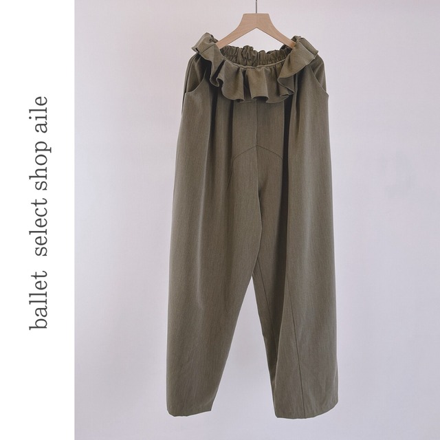 折り返しウエストワイドパンツ4色展開 A0436