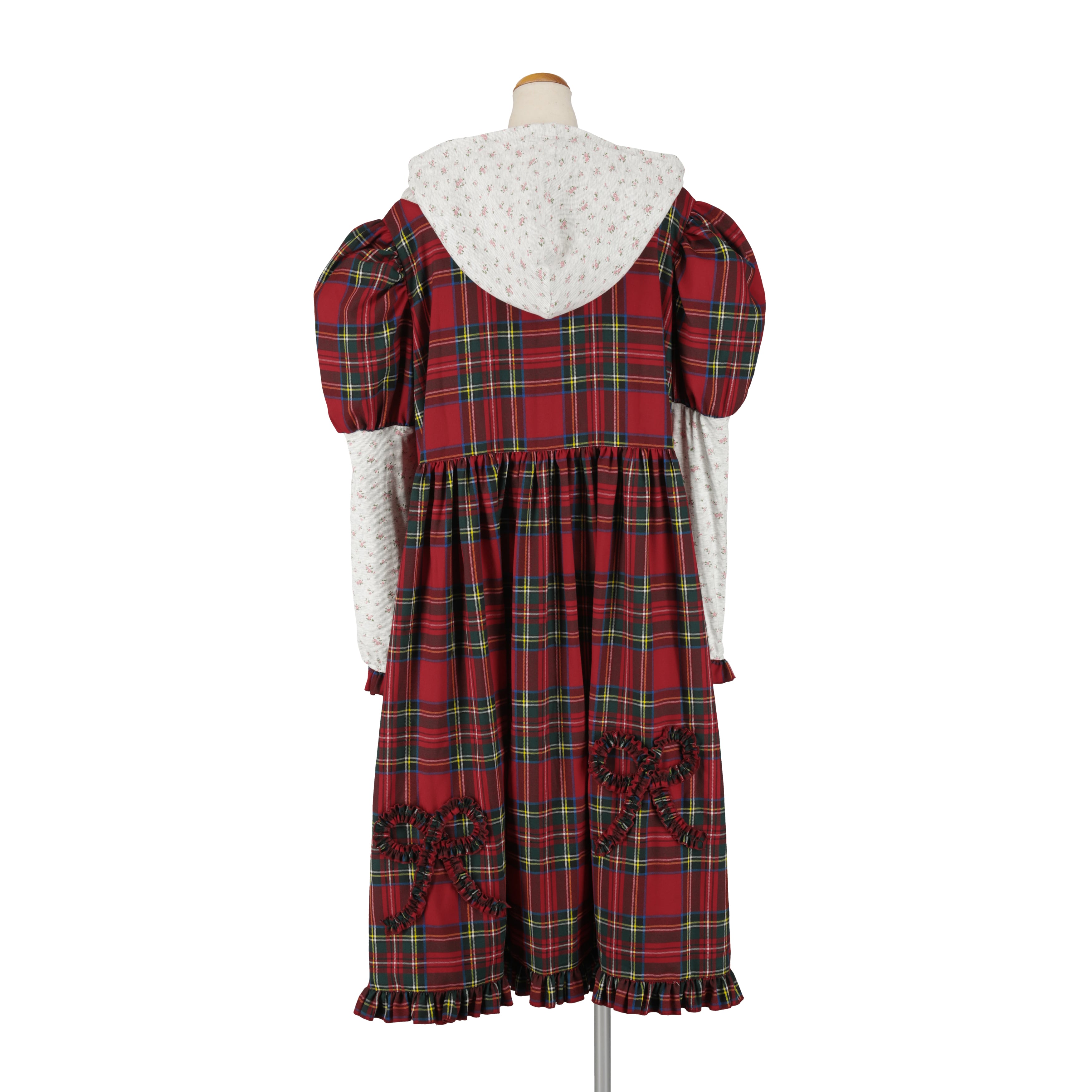 レイヤードフーディーワンピース　RED