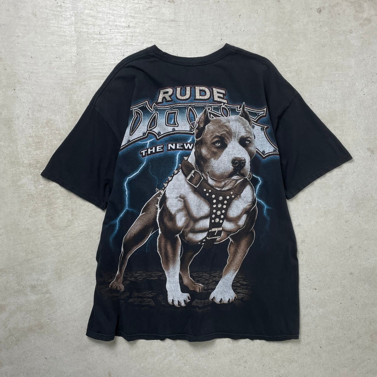 00年代 RUDE DOGS アニマル イヌ プリントTシャツ ラメプリント メンズ 