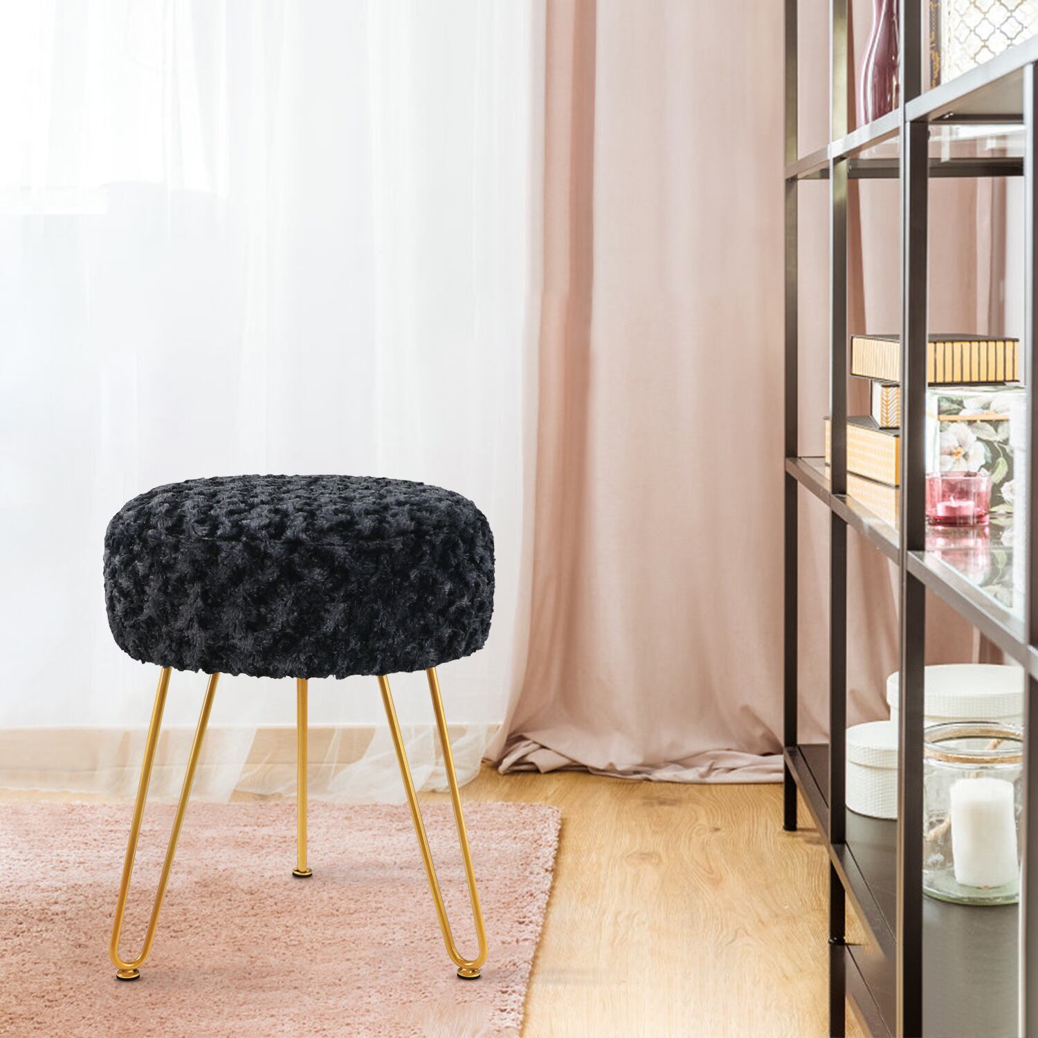❤asuca❤ブラックベルベットスツール ❤asuca❤ブラックベルベットスツール ❤asuca❤ブラックベルベット