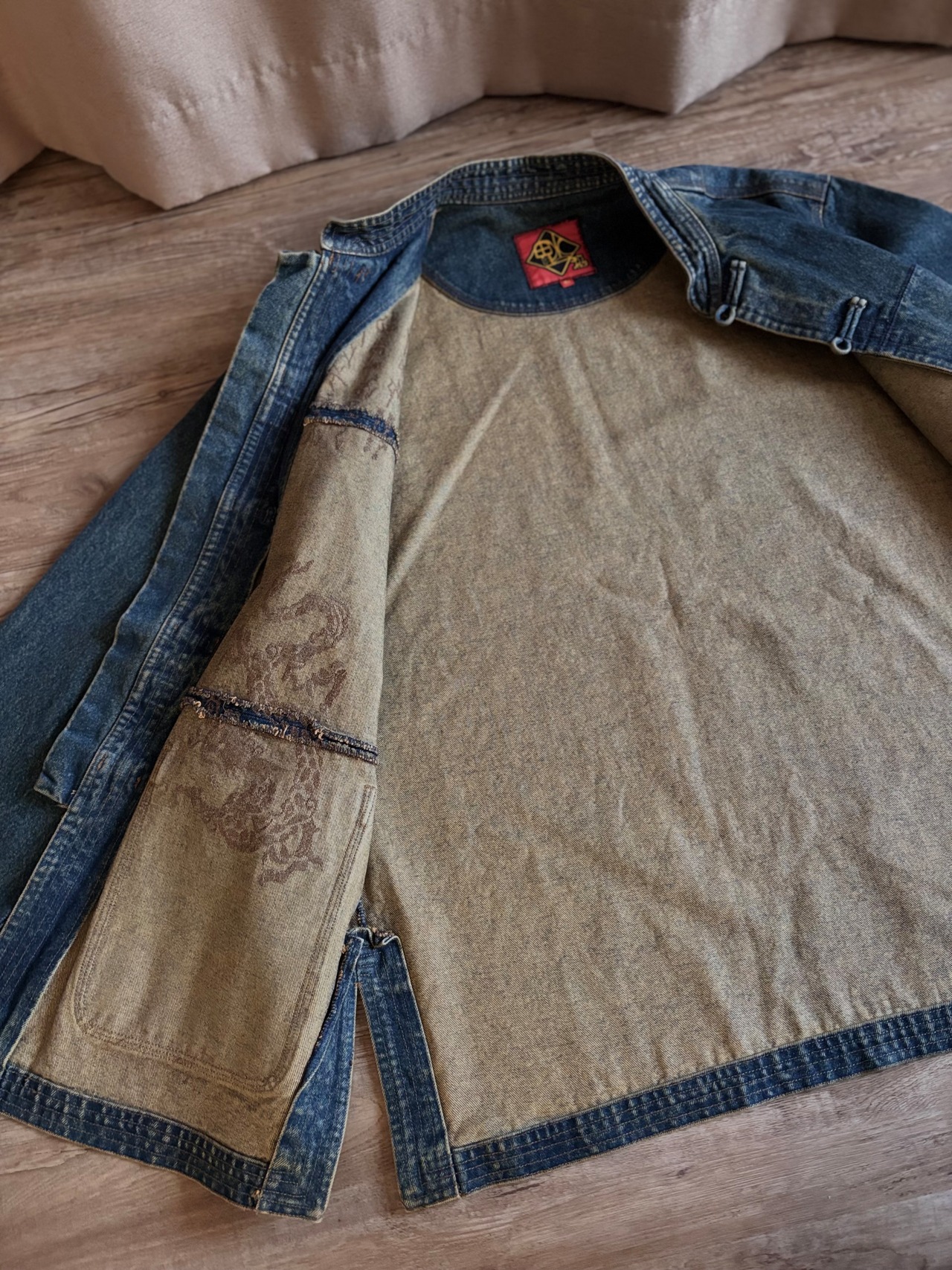 china button design denim jacket-5186-3