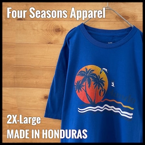 【Four Seasons Apparel】夕日 椰子の木 Tシャツ リゾート プリント 2XL ビッグサイズ US古着 アメリカ古着