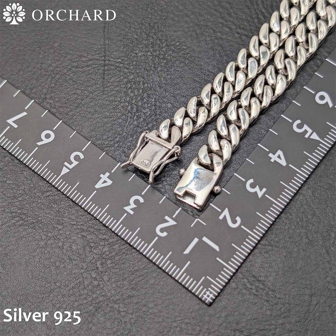 60cm 幅8mm シルバー925 ネックレス マイアミキューバン チェーン 喜平 