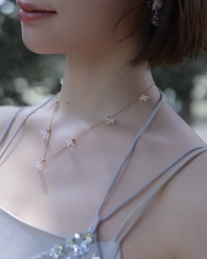 【静寂の花飾り】 ネックレス 14kgf 銀木犀 .