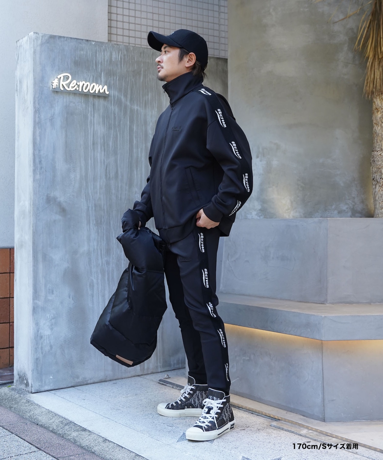 【#Re:room】LOGO SIDE LINE SKNNY TRACK PANTS［REP233］