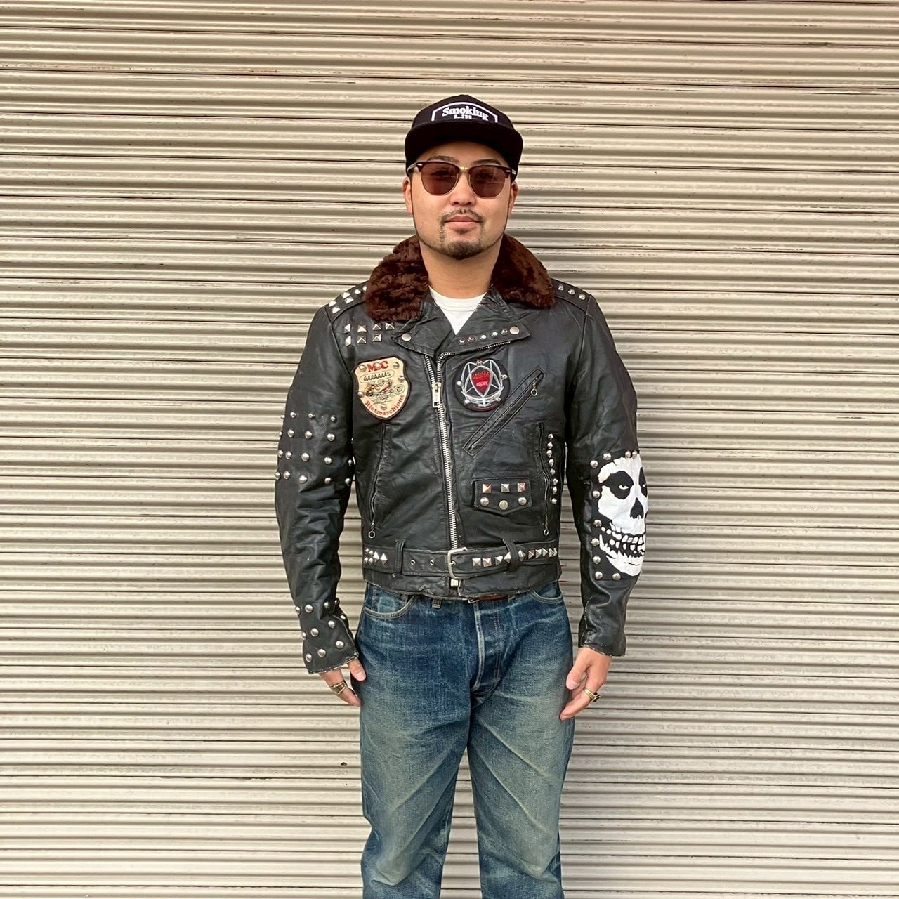 シアーズ ライダースレザージャケット 70年代 Sears シアーズ The Leather Shop レザー ダブル