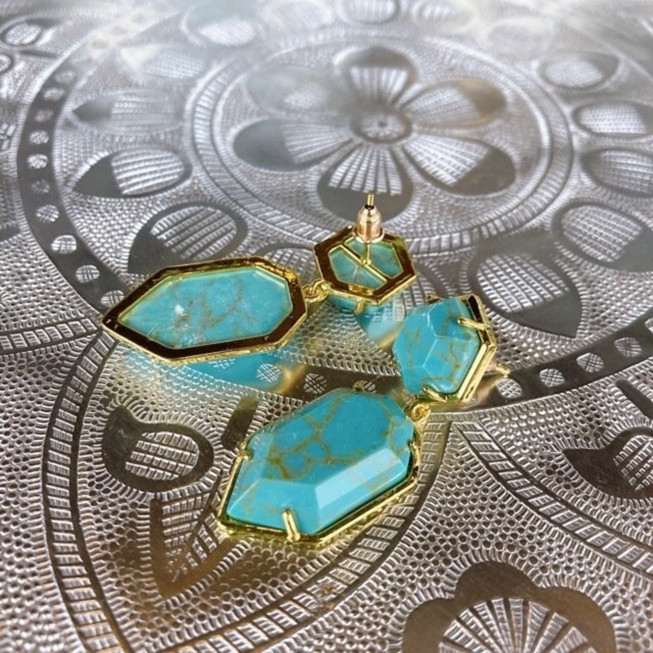 TOPANGA Jewelry　ターコイズヘキサピアス