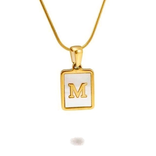 Snake initial necklace