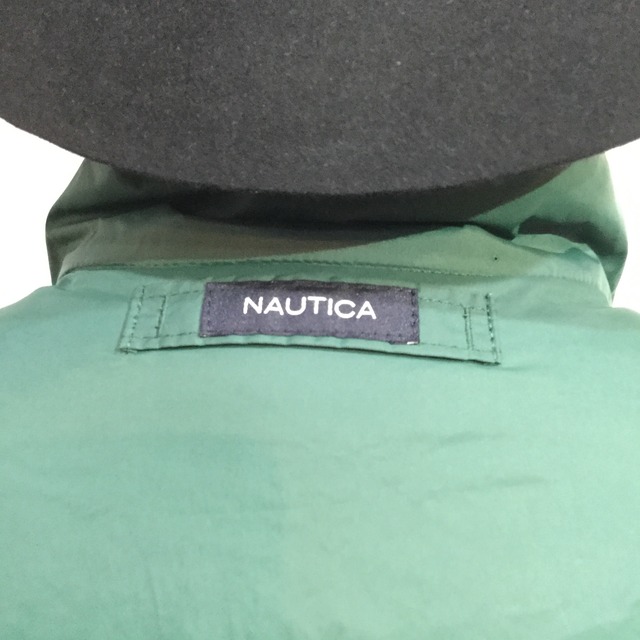 『送料無料』NAUTICA ワンポイントナイロンジャケット L 内フリース ストリート 中綿