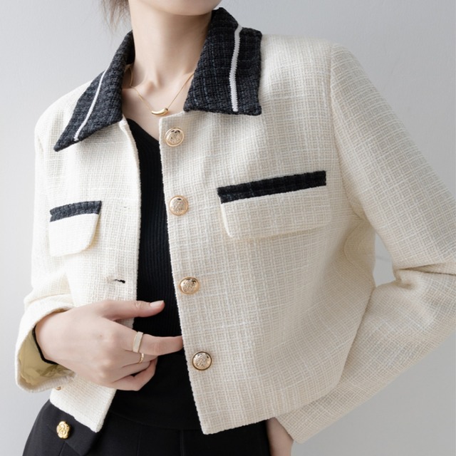 バイカラーツイードジャケット Me0741