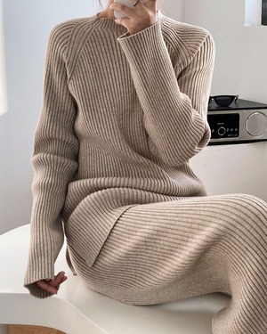 リブラインニットセットアップ 3color A0672