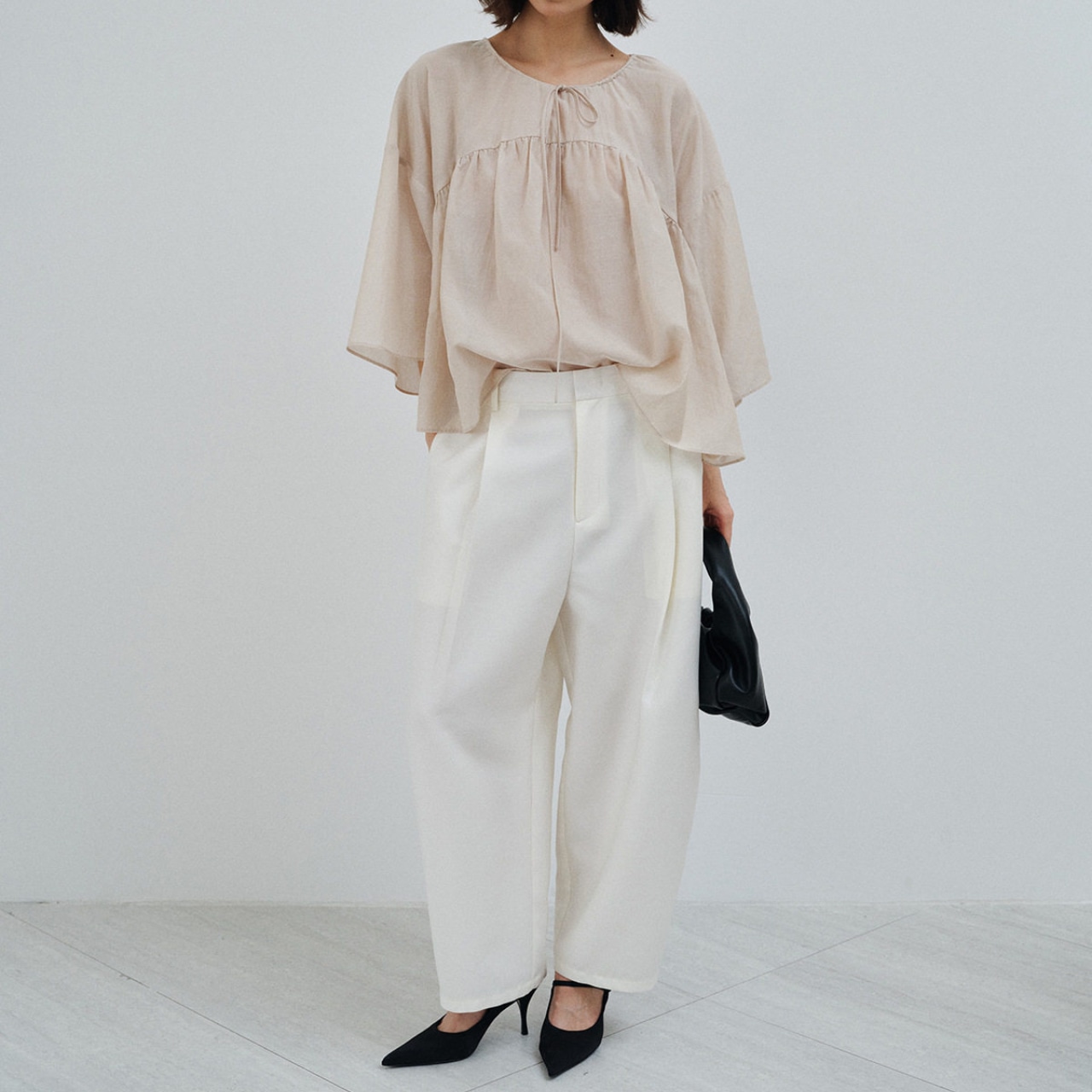 Center Press Wide Pants T4372
