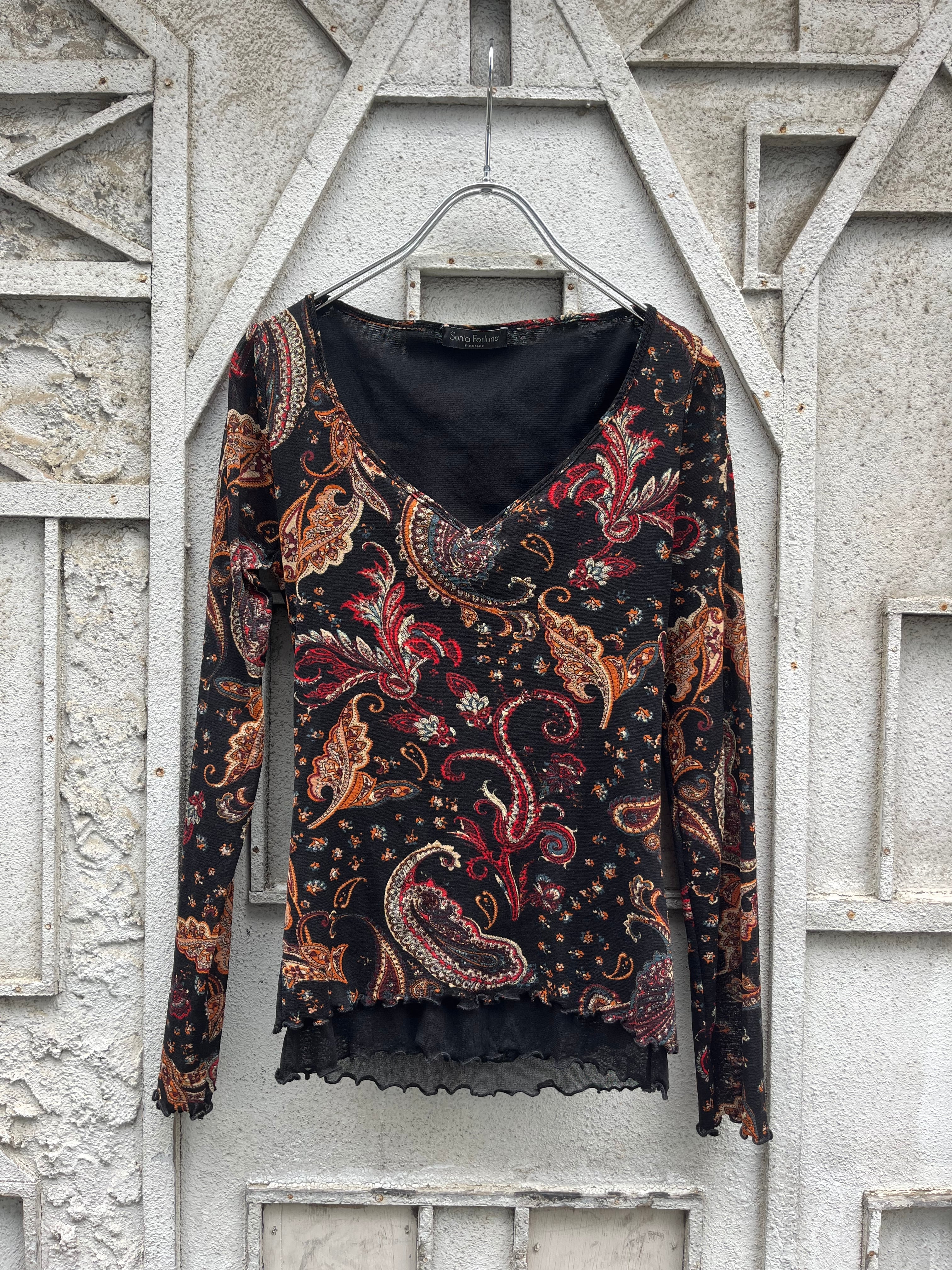 "SONIA FORTUNA" sheer design tops / made in ITALY