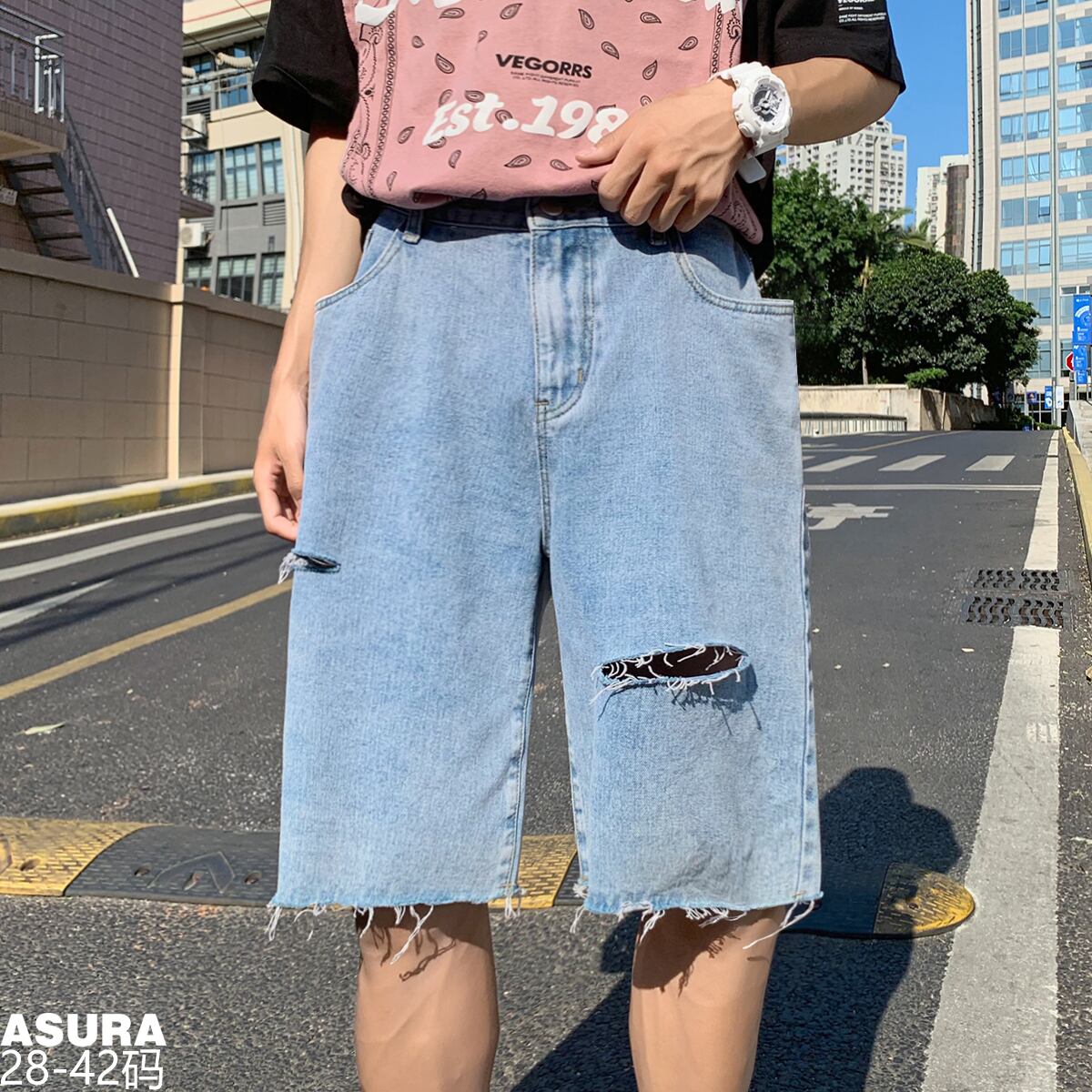 ショーツ ルーズカジュアルパンツ サマー ストリート 大きめサイズ 夏物 ブルマー ASURAプラスサイズメンズ77051545671