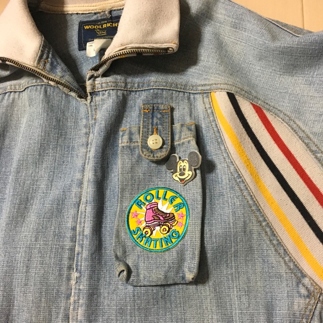 Gジャン デニムジャケット ヴィンテージ ミッキー ワッペン バッジ American Mart