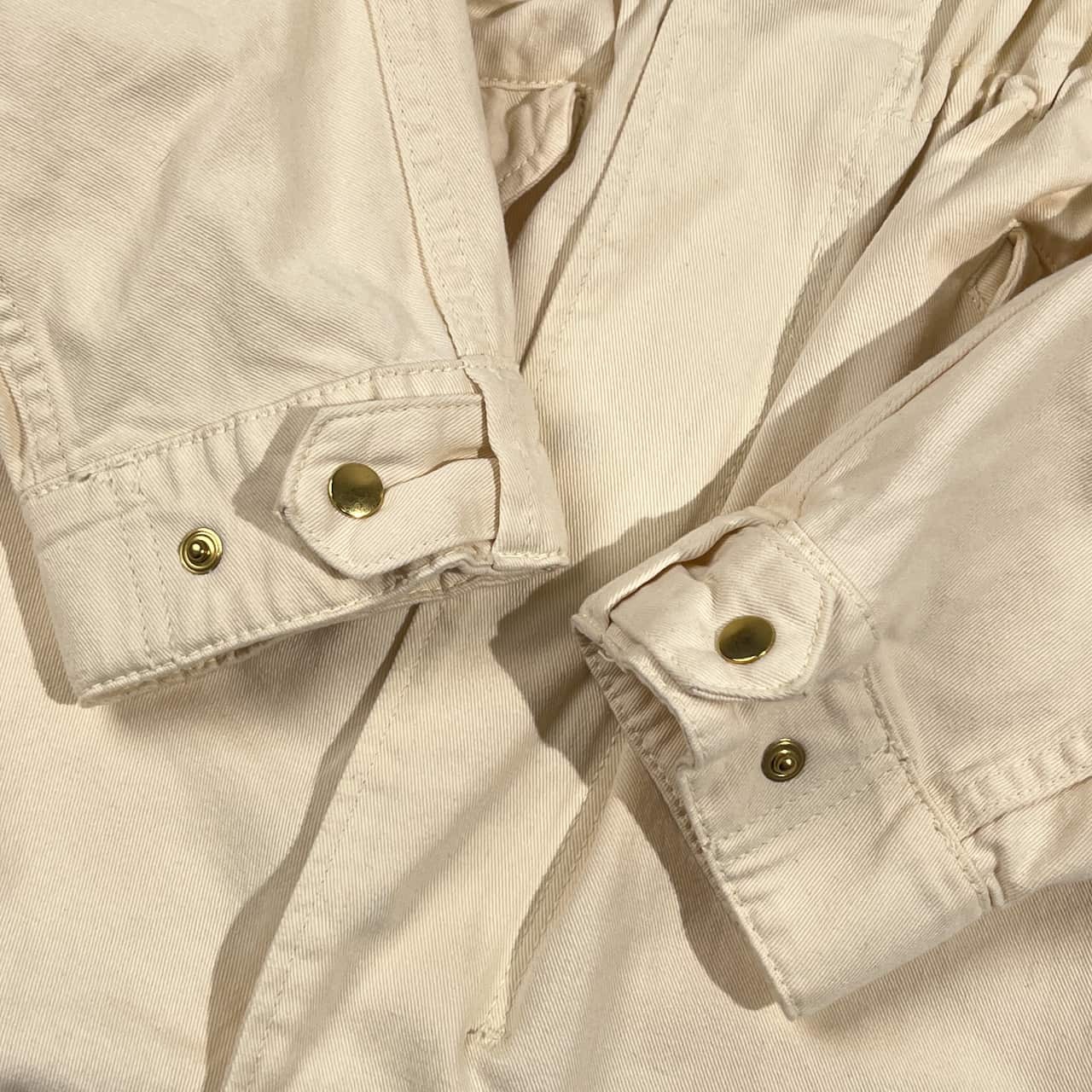 relume レリューム ノーカラー  ウエストドローコード コットン ジャケット F/ホワイト系 レディース