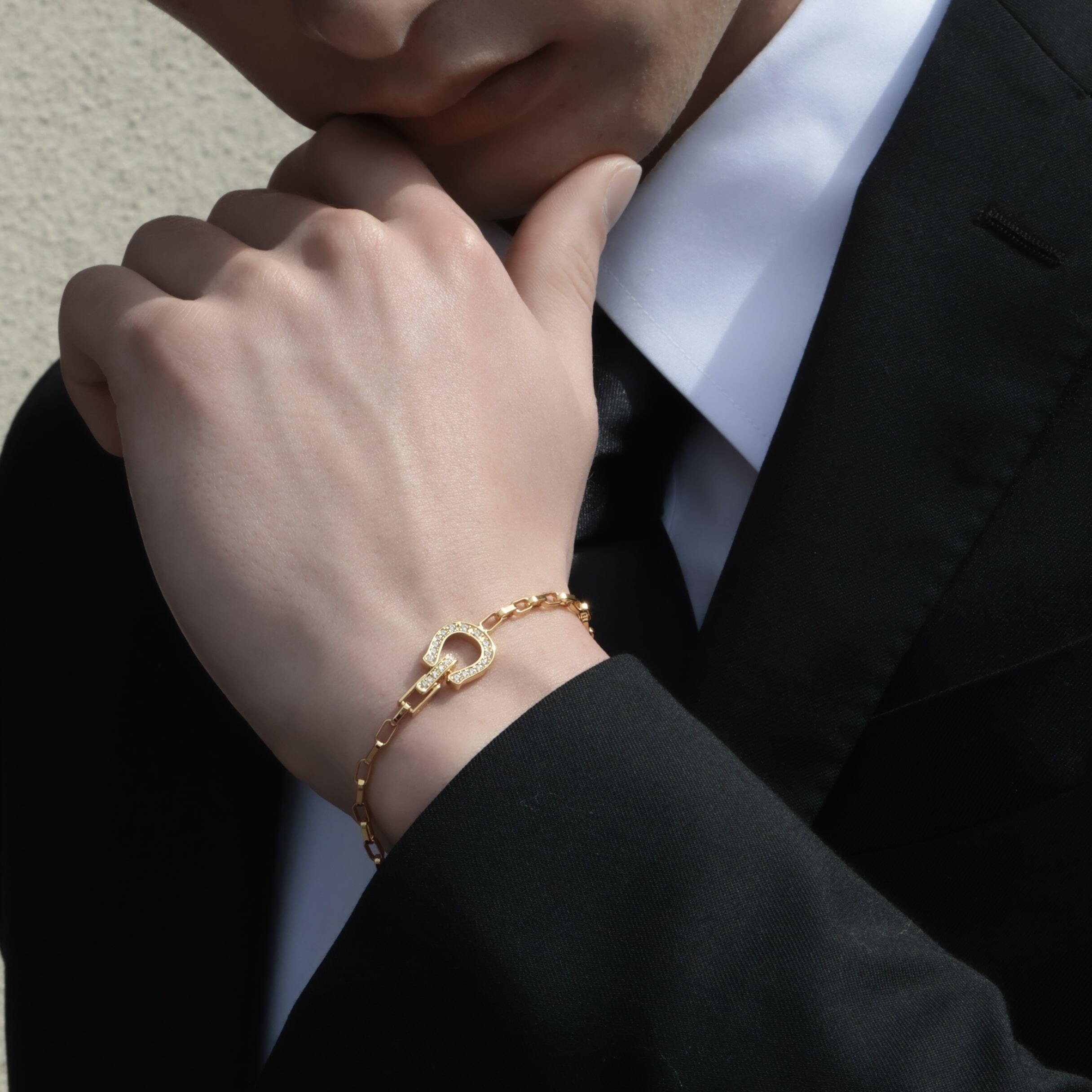 s925 horseshoe chain bracelet #B50 | loseford s925 horseshoe chain bracelet #B50 | loseford