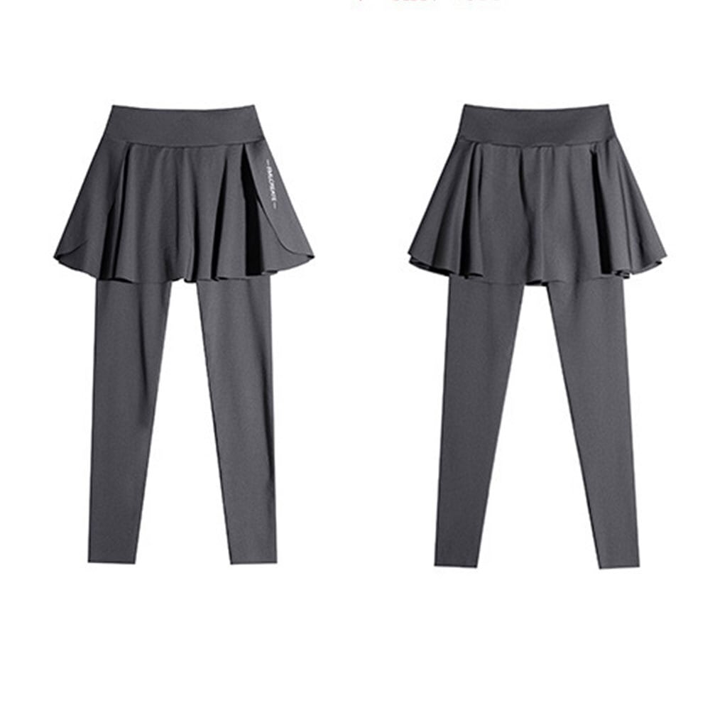 【送料無料】 スポーツパンツ スカート付き 重ね着風 ヨガパンツ レディース 春夏 韓国 ストレッチ フィットネス スポーツ ヨガ ダンス ハイウエスト スカート付きパンツ 大人可愛い 大人女子