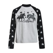 VINTAGE ストリート スタースリーブ ワッフルロングTシャツ T2245