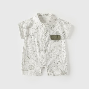 【BABY】オシャレアニマル柄ロンパース