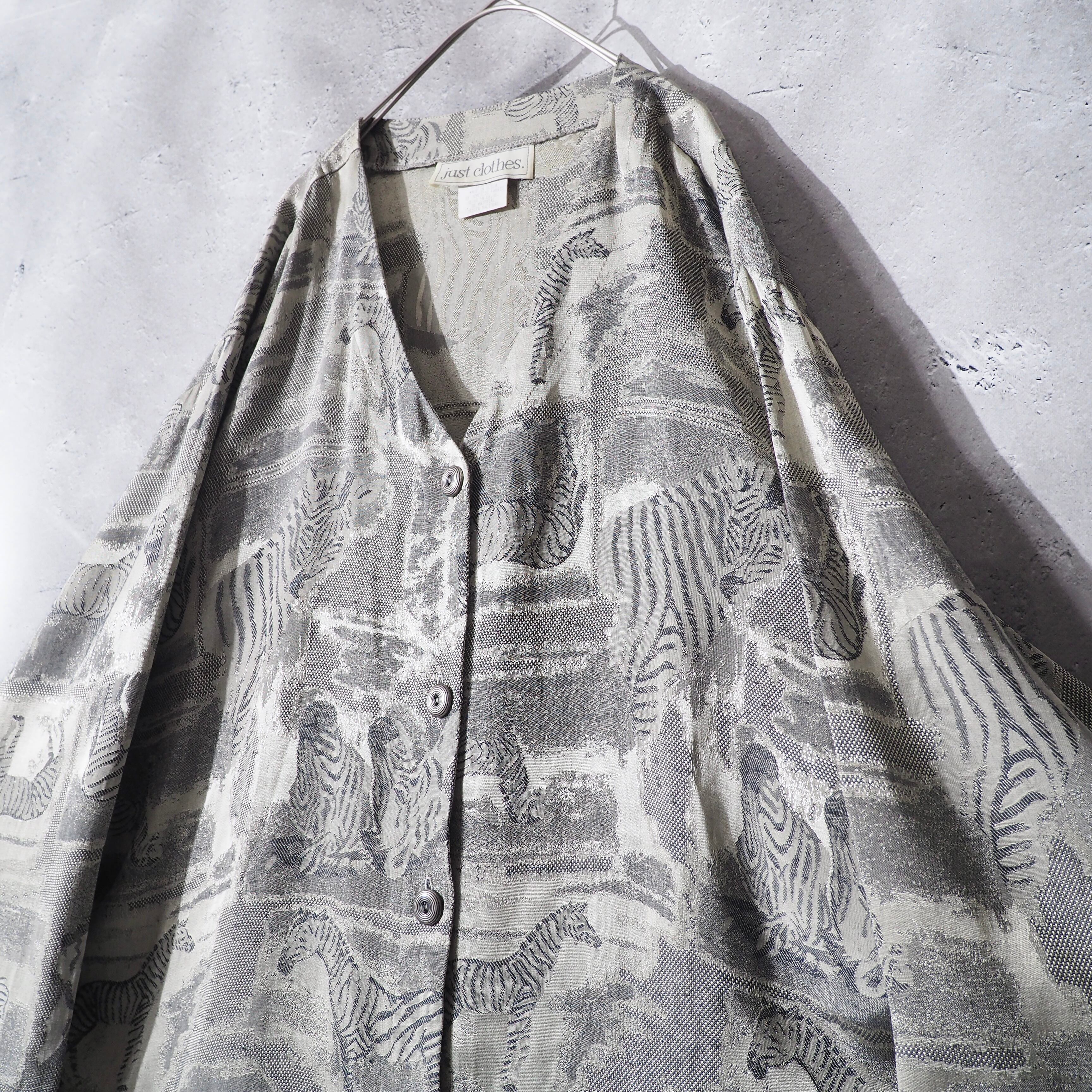 " Made in USA " Hide Zebra embroidery Design vintage loose cardigan jacket