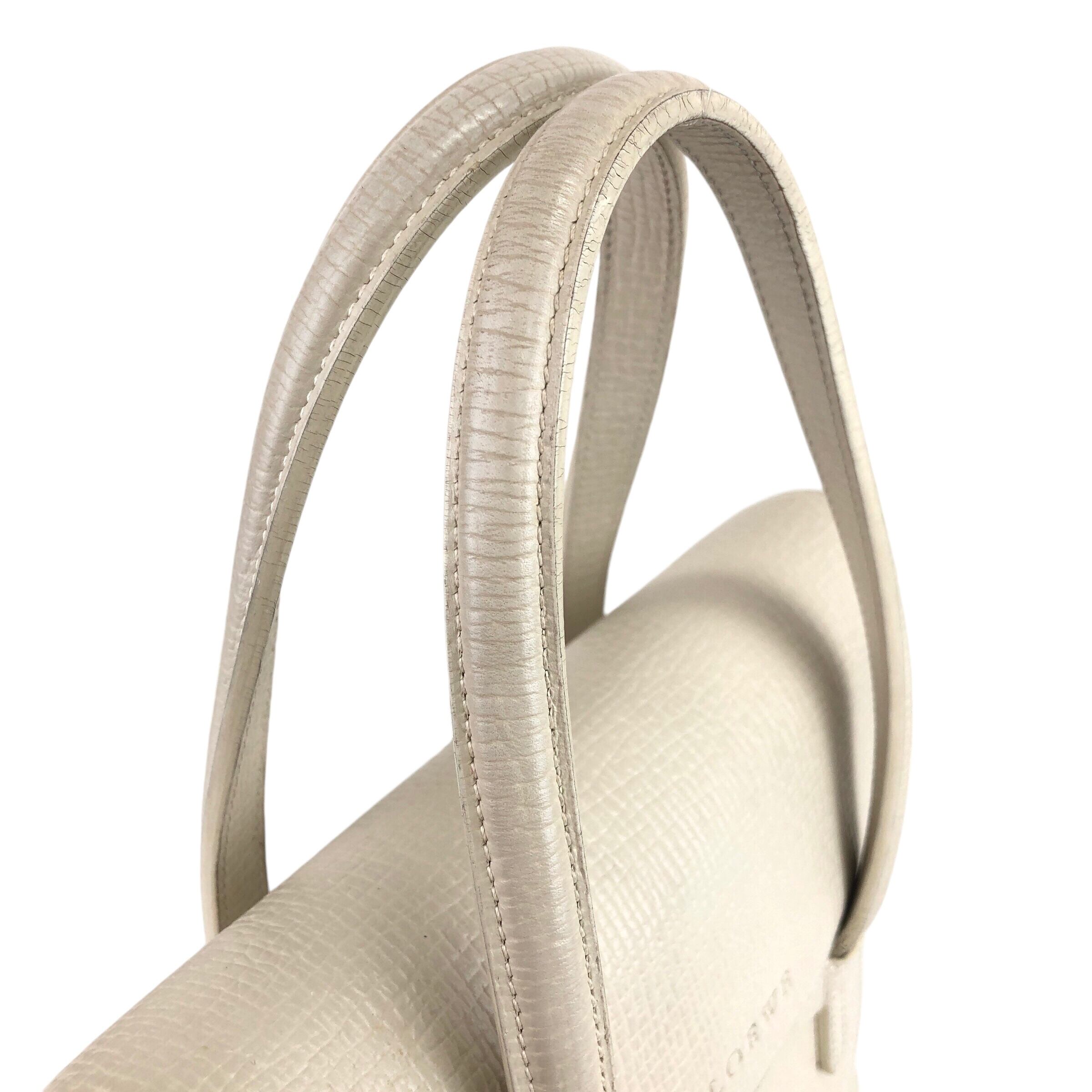 LOEWE ロエベ ハンドバッグ ホワイト ロゴ レザー vintage
