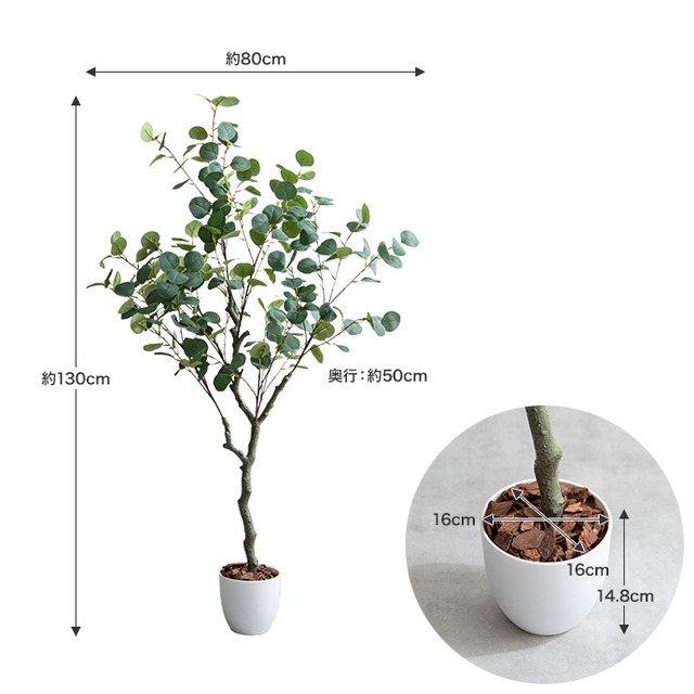 光触媒人工観葉植物 ユーカリ【高さ130cm】