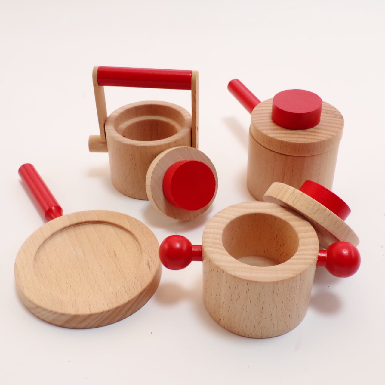 木のおままごと Cセット | 木のおもちゃ専門店 おもちゃ箱 イカロス