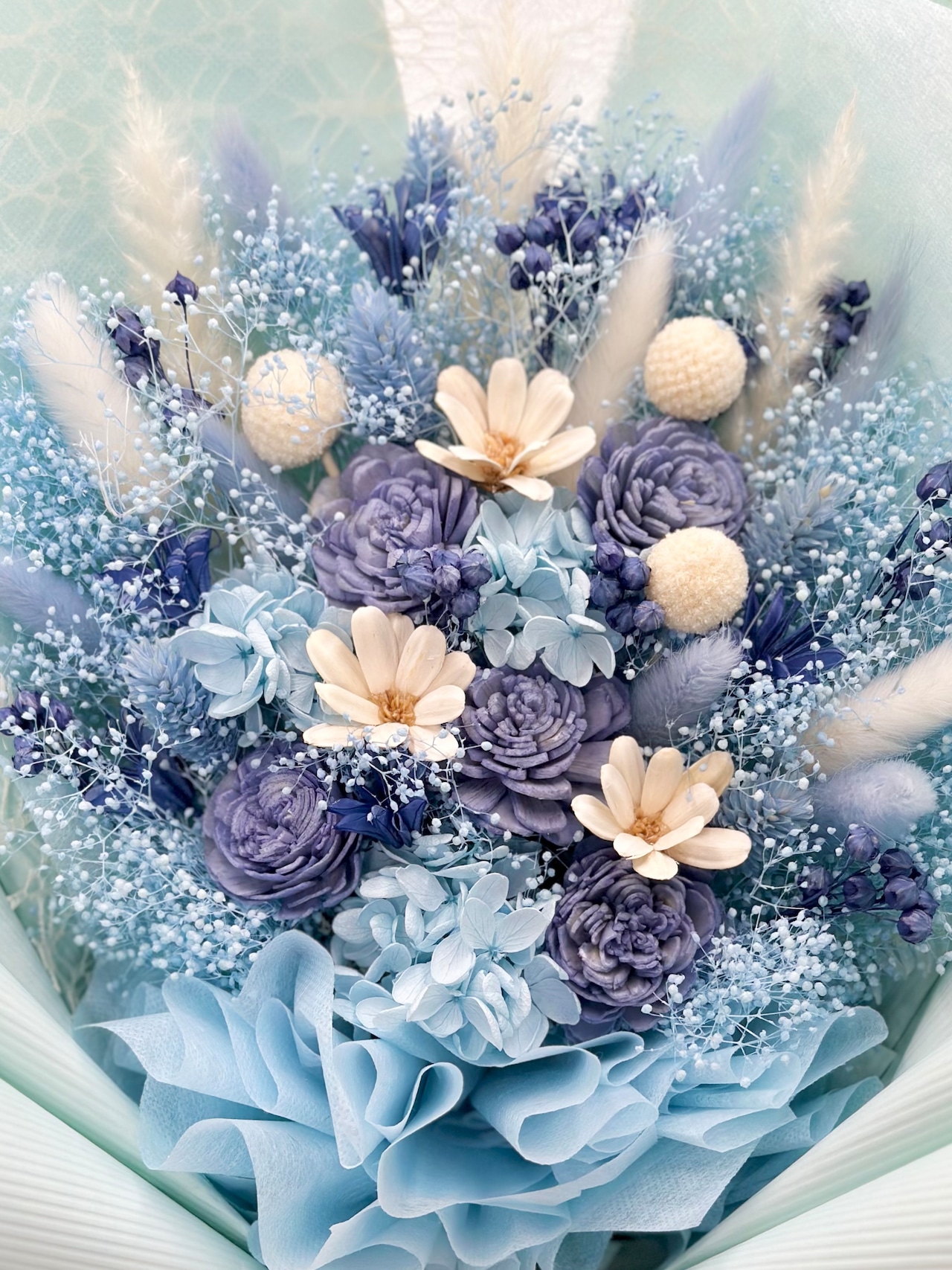 ドライフラワー花束(空色) □Lサイズ 【定番商品】 画像4