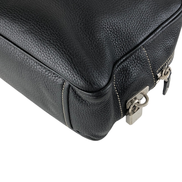PRADA プラダ ハンドバッグ ブラック ロゴ型押し レザー ミニボストン vintage ヴィンテージ オールド wuztbm