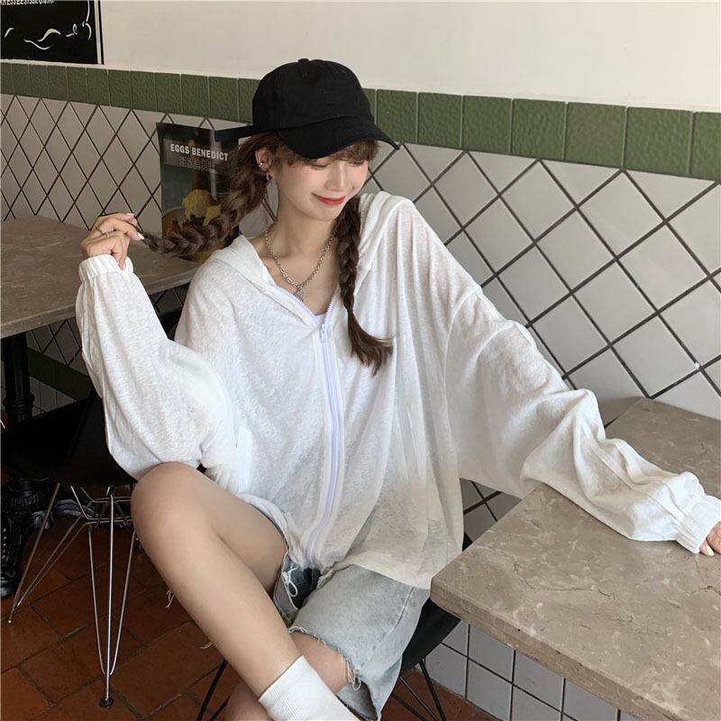 ホワイト薄手サマージャケット カーディガントップス 夏物 YY-ファッション50400293169