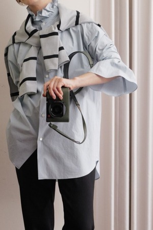 frill shirt blouse blue