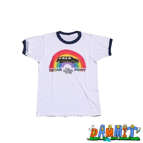 [RYOTADAIMON] DreamCarPatch Airbrushed/ Rainbow 80s RingerT-Shirts