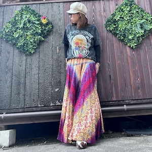 ワイドフレアーパンツエスニック柄