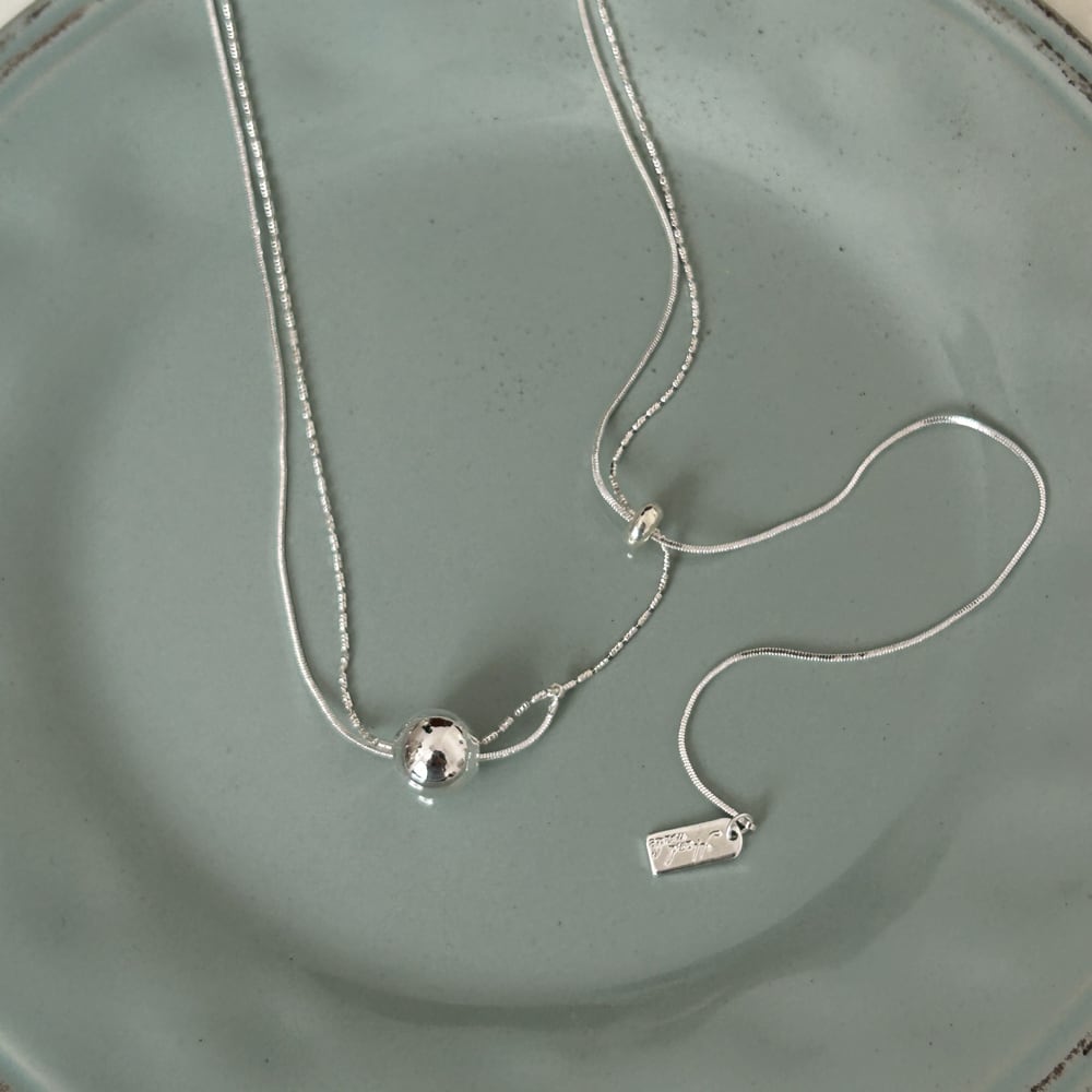 ball double chain necklace j-0008