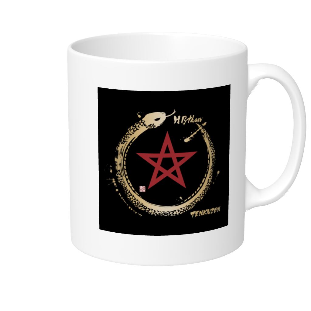 【御祈祷】マグカップ & 水晶【蛇の彫刻 素彫り】/【H Python (アッシュパイソン)】ブランド オリジナルマグカップ 【天空禅(TENKUZEN)】 / マグカップ / マグカップ オリジナル / マグカップ ブランド/ マグカップおしゃれ / マグカップおしゃれプレゼント / お寺で御祈祷 / お守り マグカップ / 金蛇 / 五芒星 / 金運 / 財運 / 厄除け